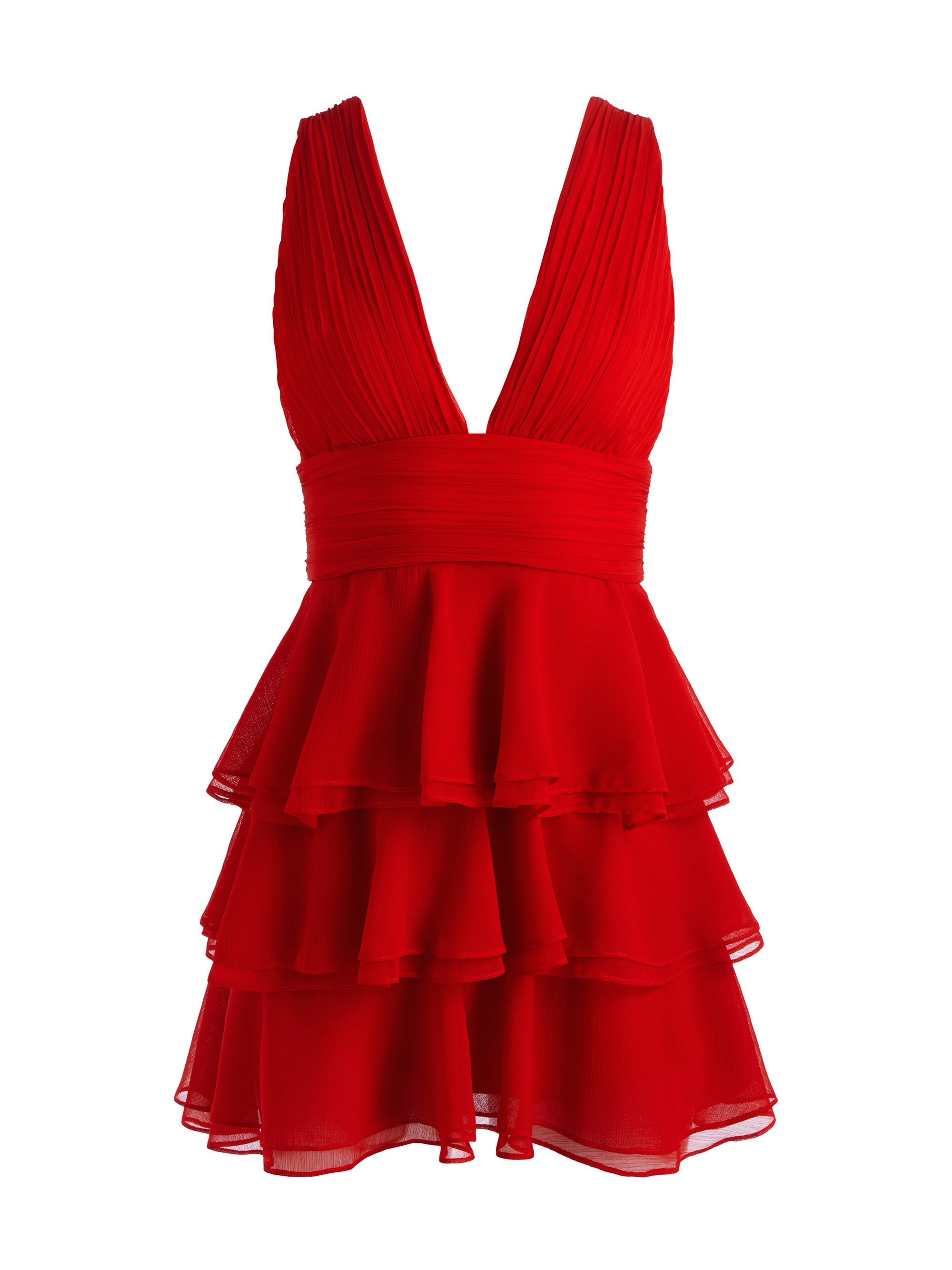 HOLLY ASYMMETRIC RUFFLED MINI DRESS - 1