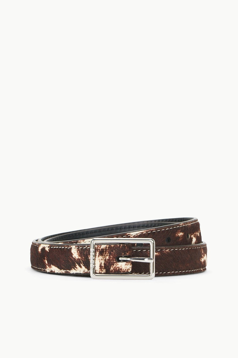 STAUD CLASSIC WIDE BELT BROWN & TAN HAIRCALF 1