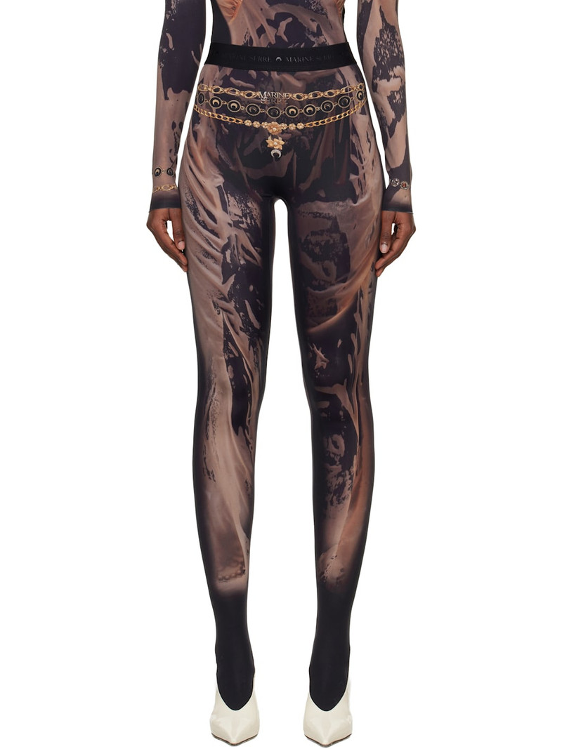 SSENSE Exclusive Black Wet Nuisette Printed Jersey Leggings 1