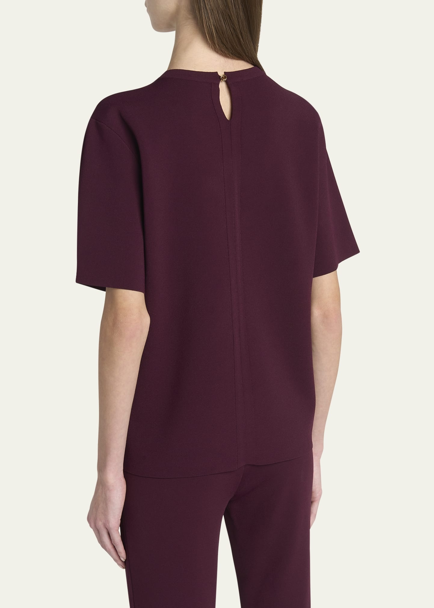 Short-Sleeve Compact Knit Top - 3