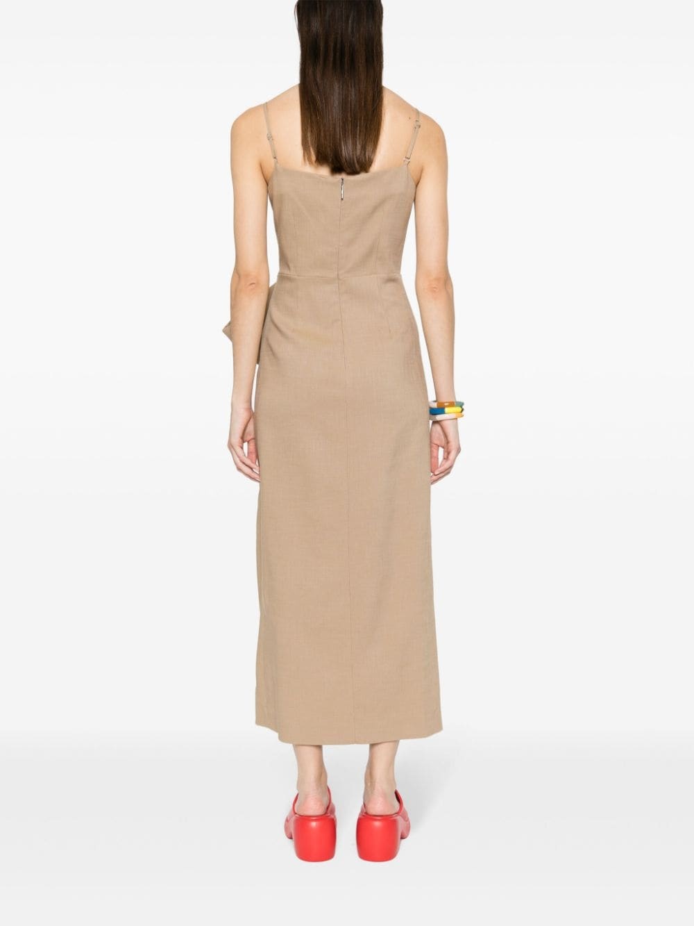 gathered-detail maxi dress - 7