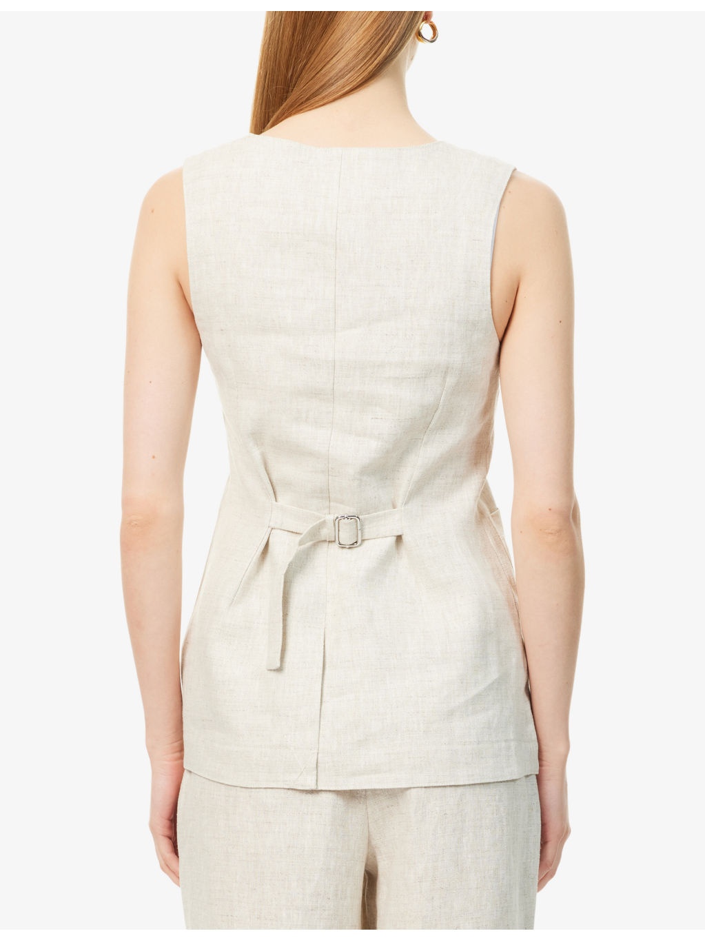 Emma Two-Patch-Pockets Linen Vest - 4