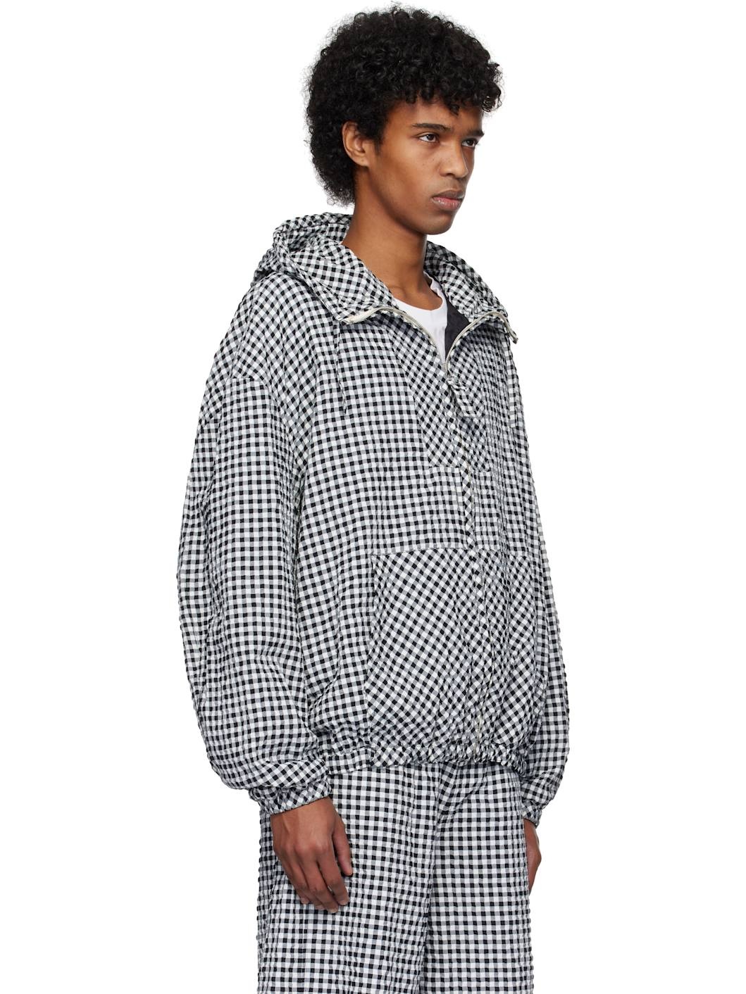 ジャケットその他 Marni Gingham-Pattern Jacket Marni Black & White Gingham Seersucker Hooded Jacket