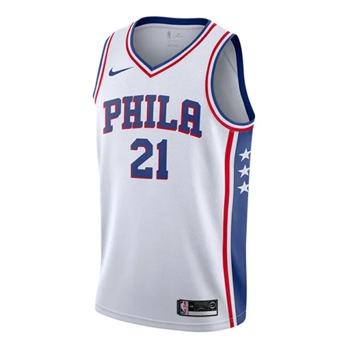 Nike NBA Philadelphia 76ers Association Edition Jersey Cloud White/Royal Blue/University Red - 1