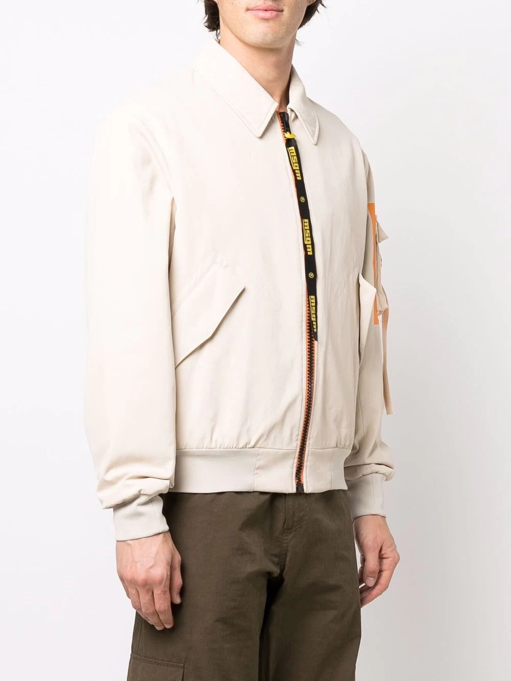 cargo-pocket bomber jacket - 3