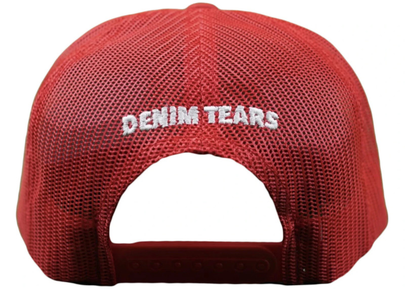DENIM TEARS Denim Tears Saint Mary Southern Man Trucker Hat Red outlook