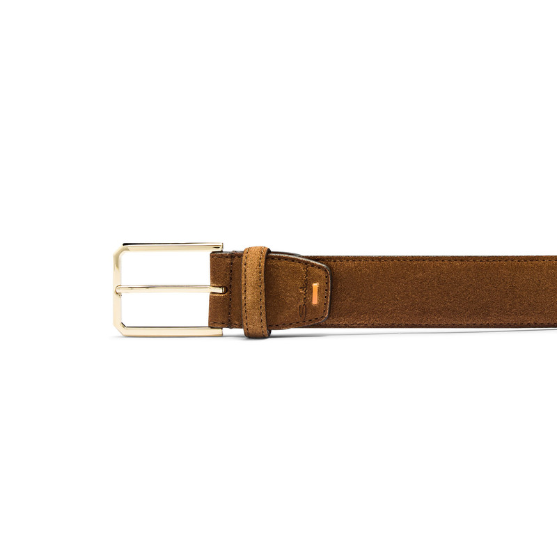 Santoni Light brown suede adjustable belt outlook