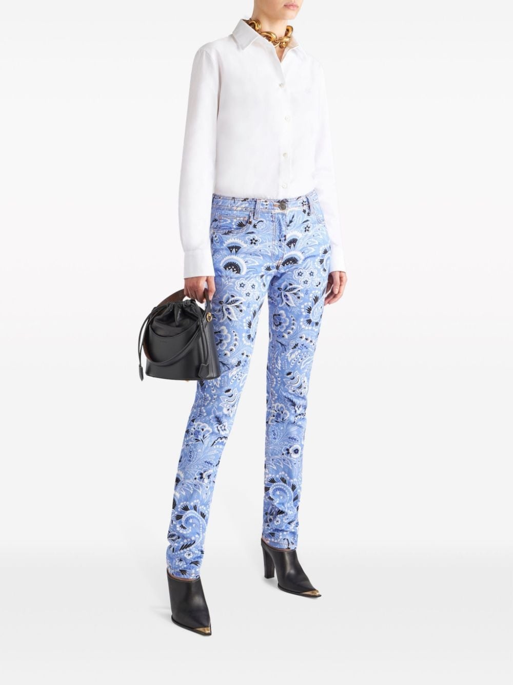 bandana-print skinny jeans - 2