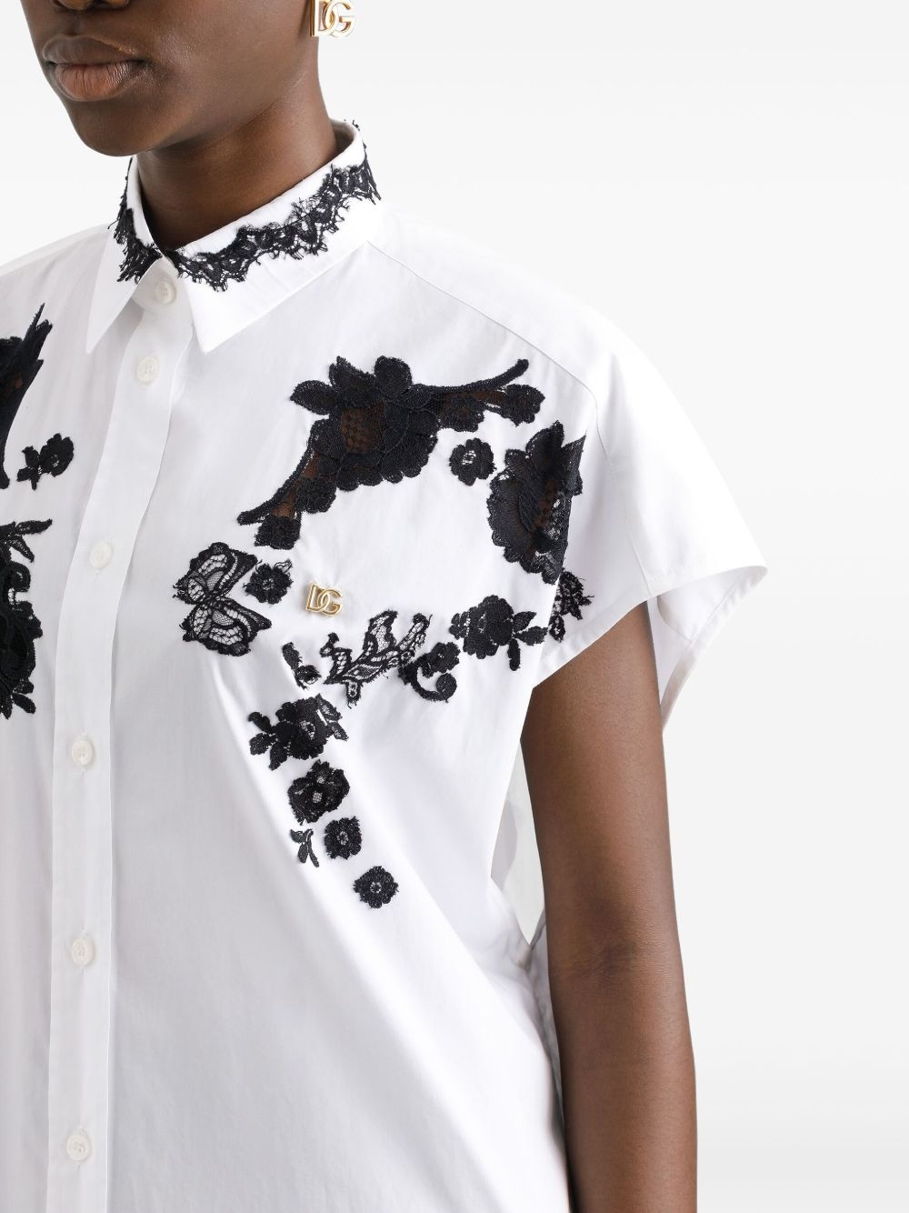 lace-detail shirt - 5