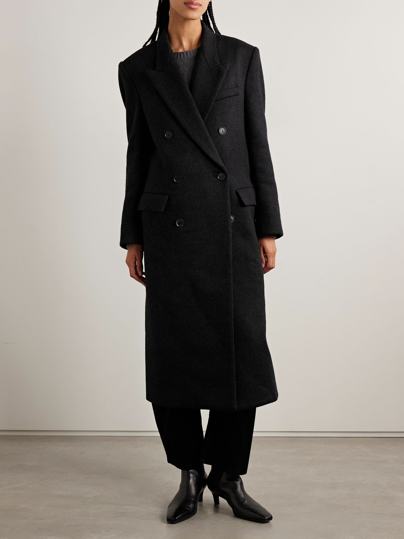 Edmont double-breasted wool coat Dark gray - 3