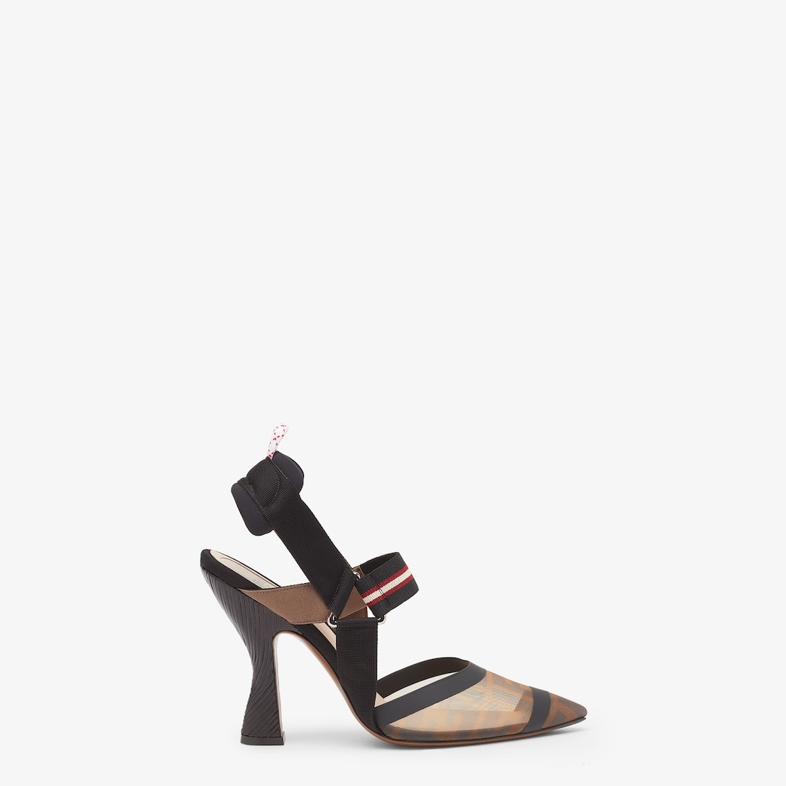 Multicolor tech mesh high-heeled slingbacks - 1