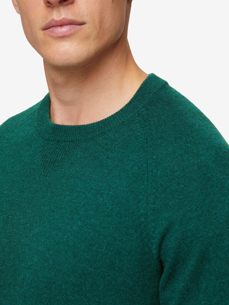 Men's Sweater Finley Cashmere Dark Green Heather - 5