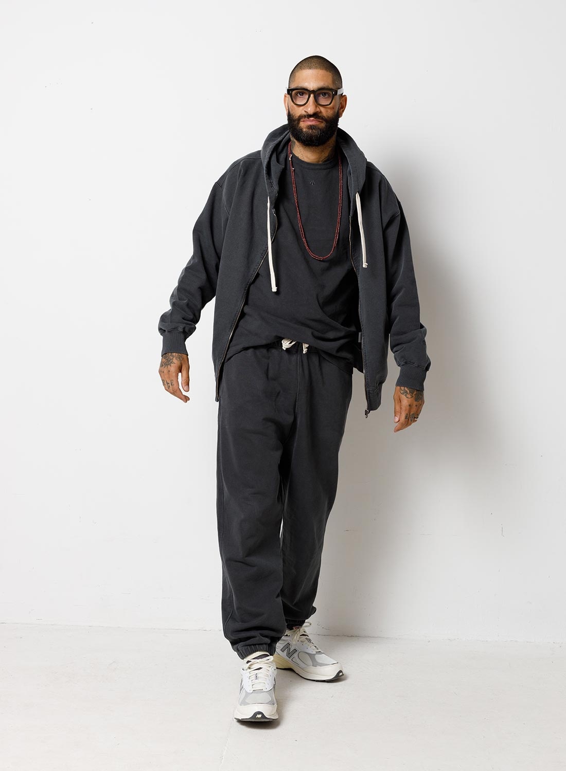 Embroidered Arrow Zip Hoodie in Black - 2