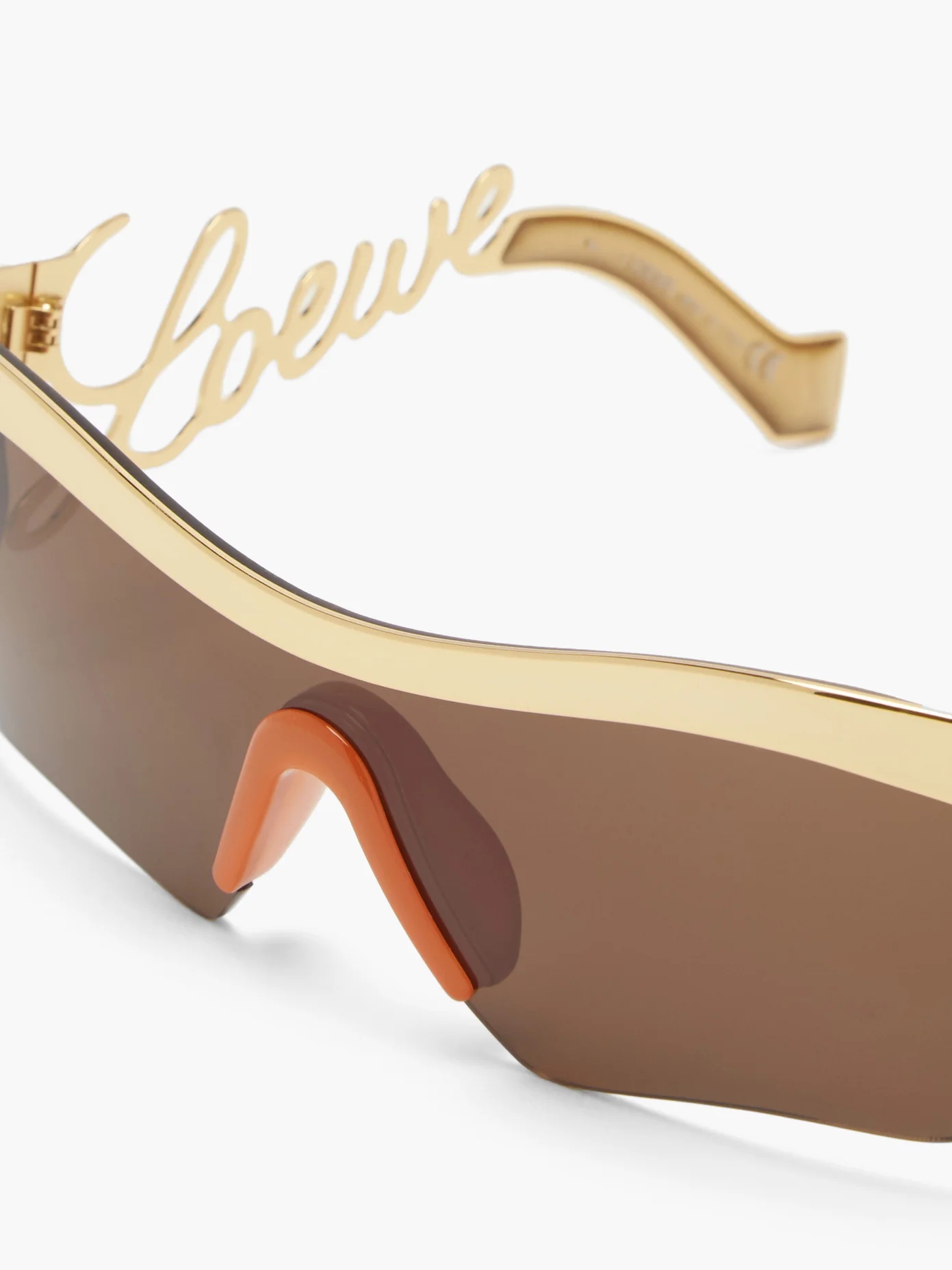 Logo-arm rectangular metal sunglasses - 4