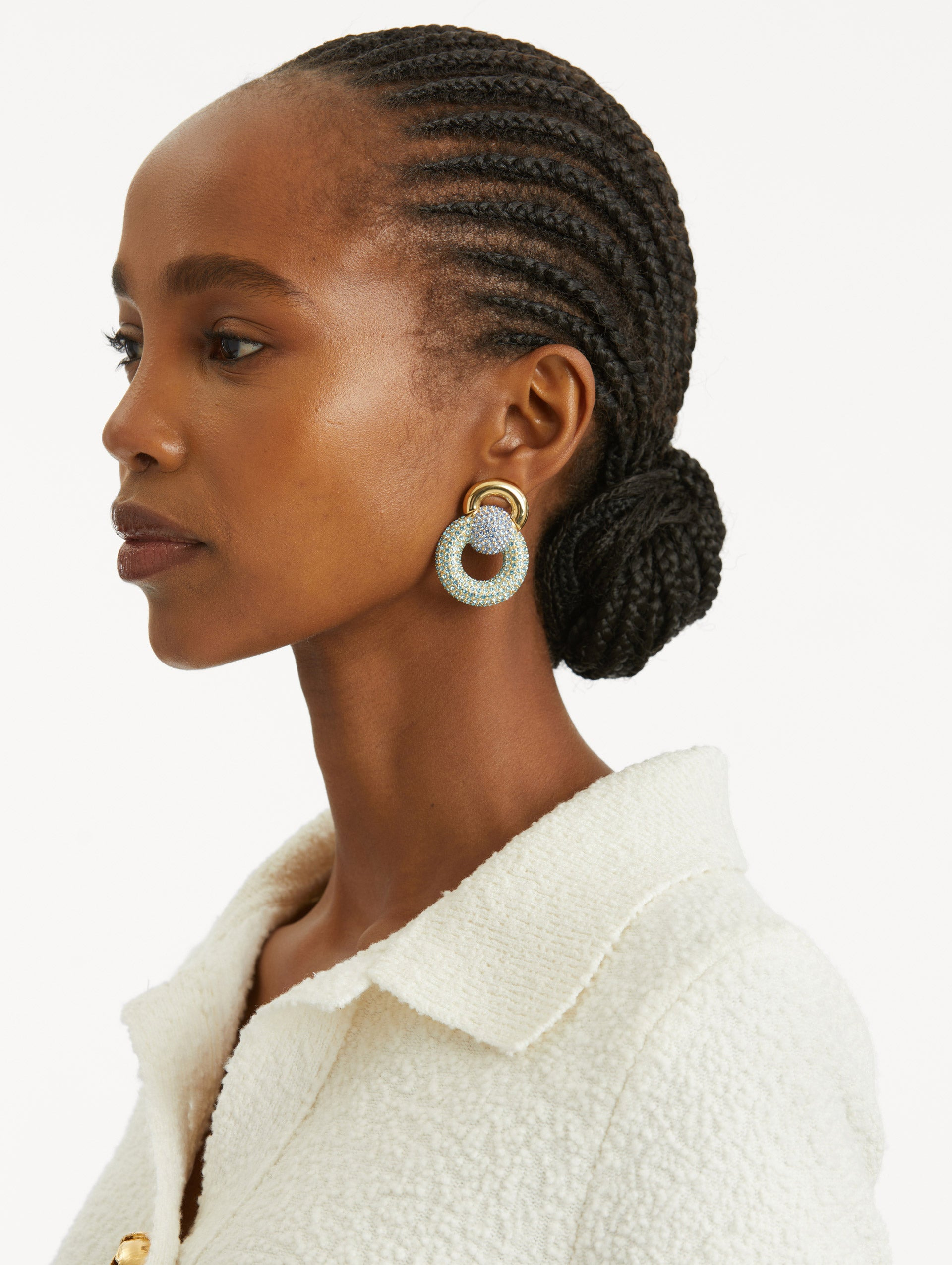 PAVÉ SPHERE DROP CLIP-ON EARRINGS - 2