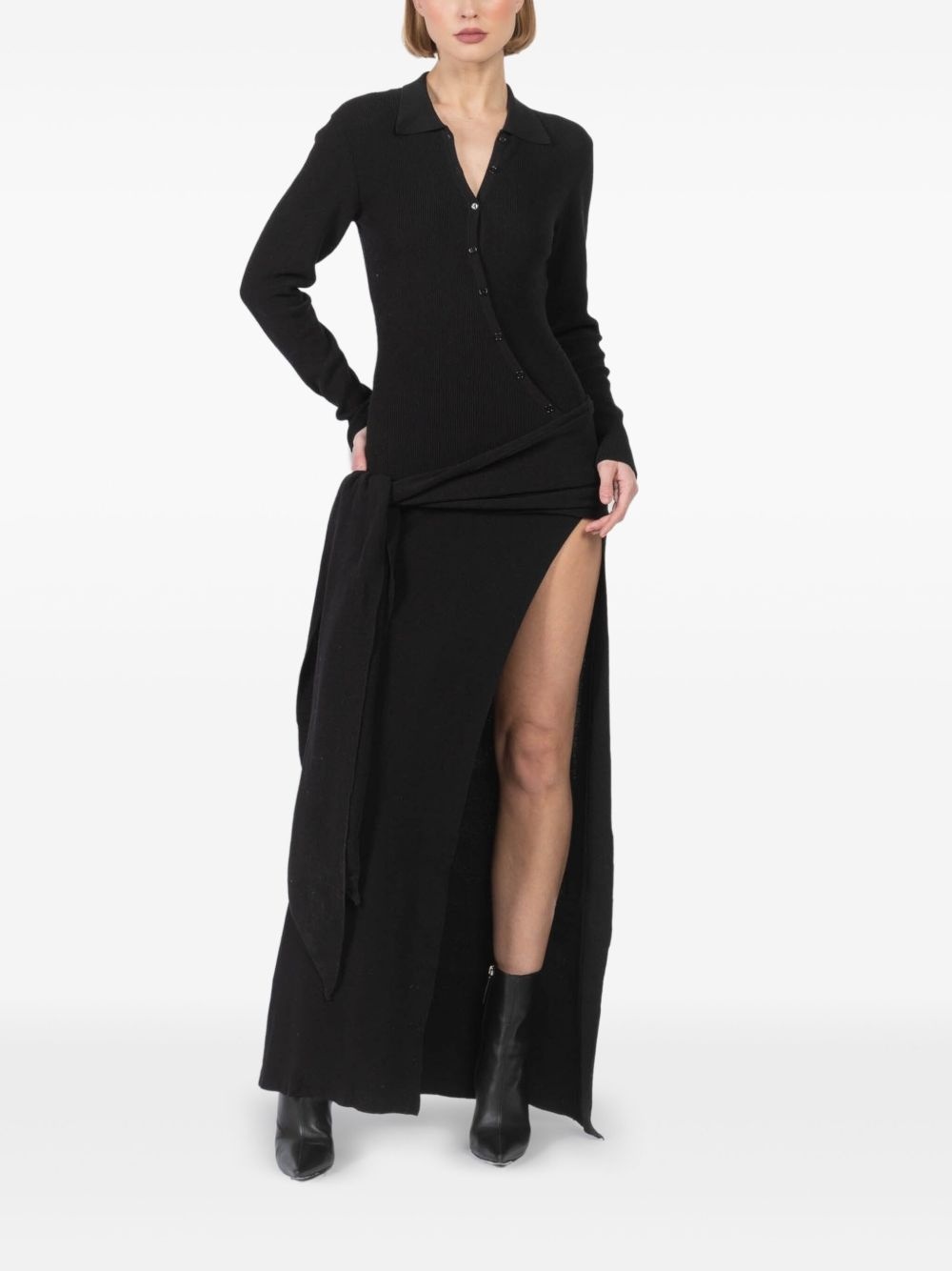 draped-detail maxi dress - 2