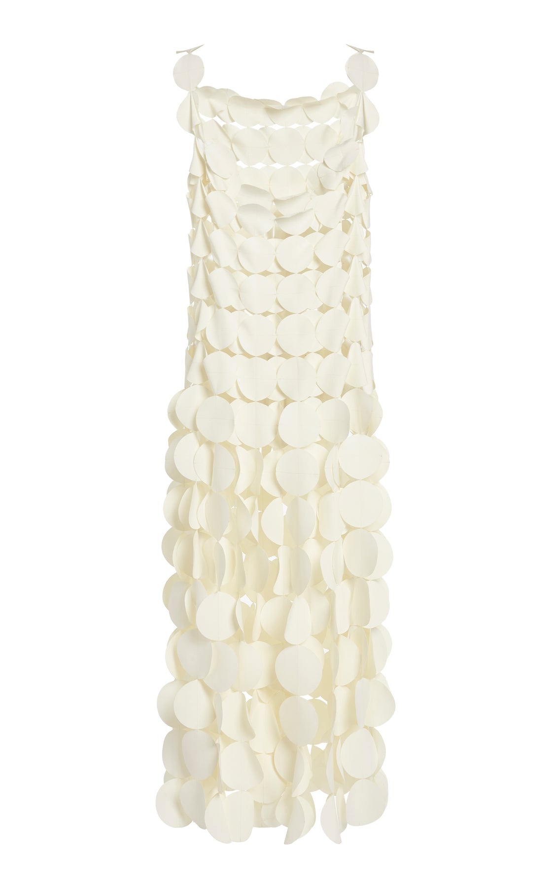 MULTI CIRCLE DOUBLE LAYERED DRESS IVORY - 9