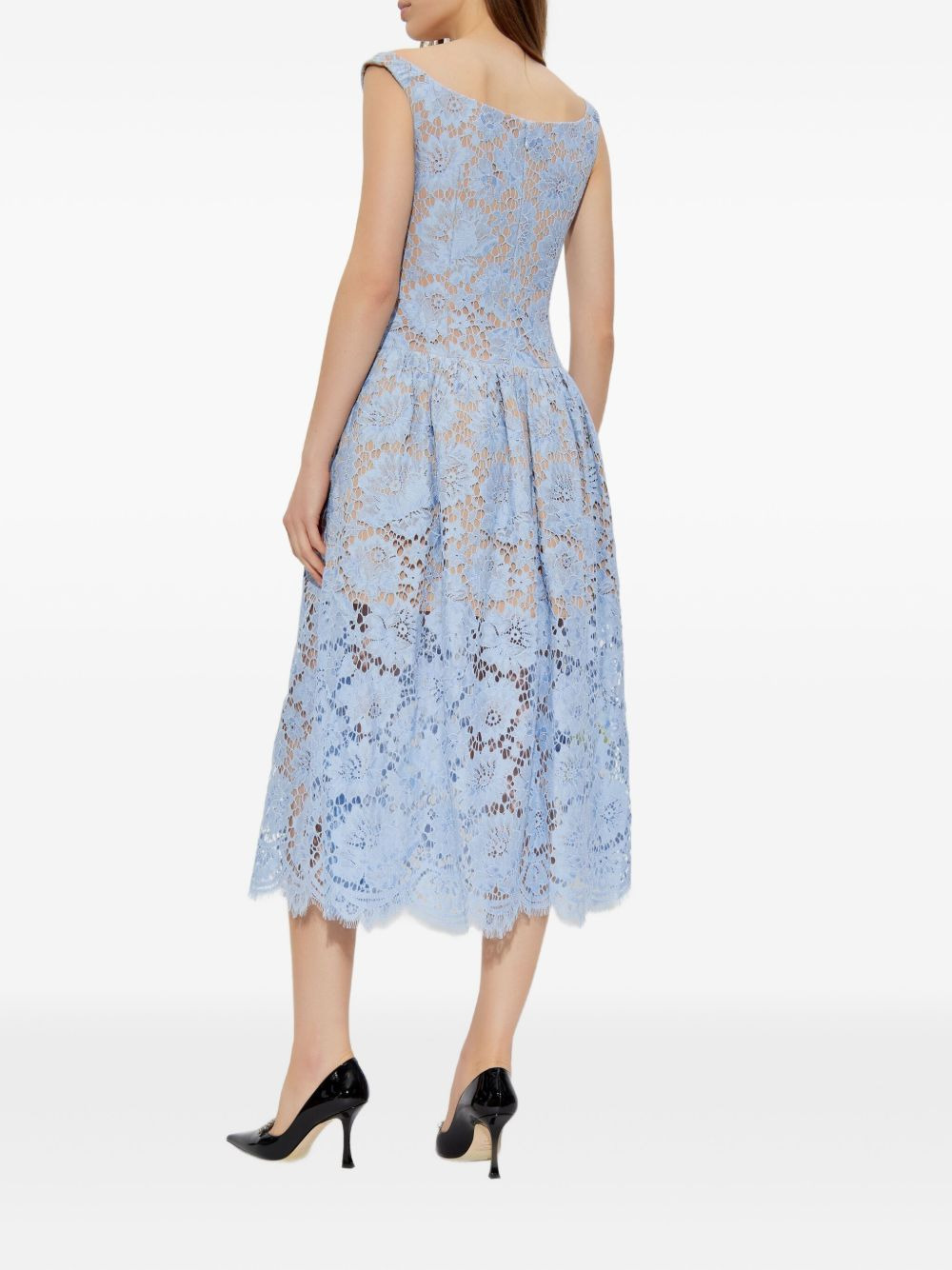 floral-lace midi dress - 4