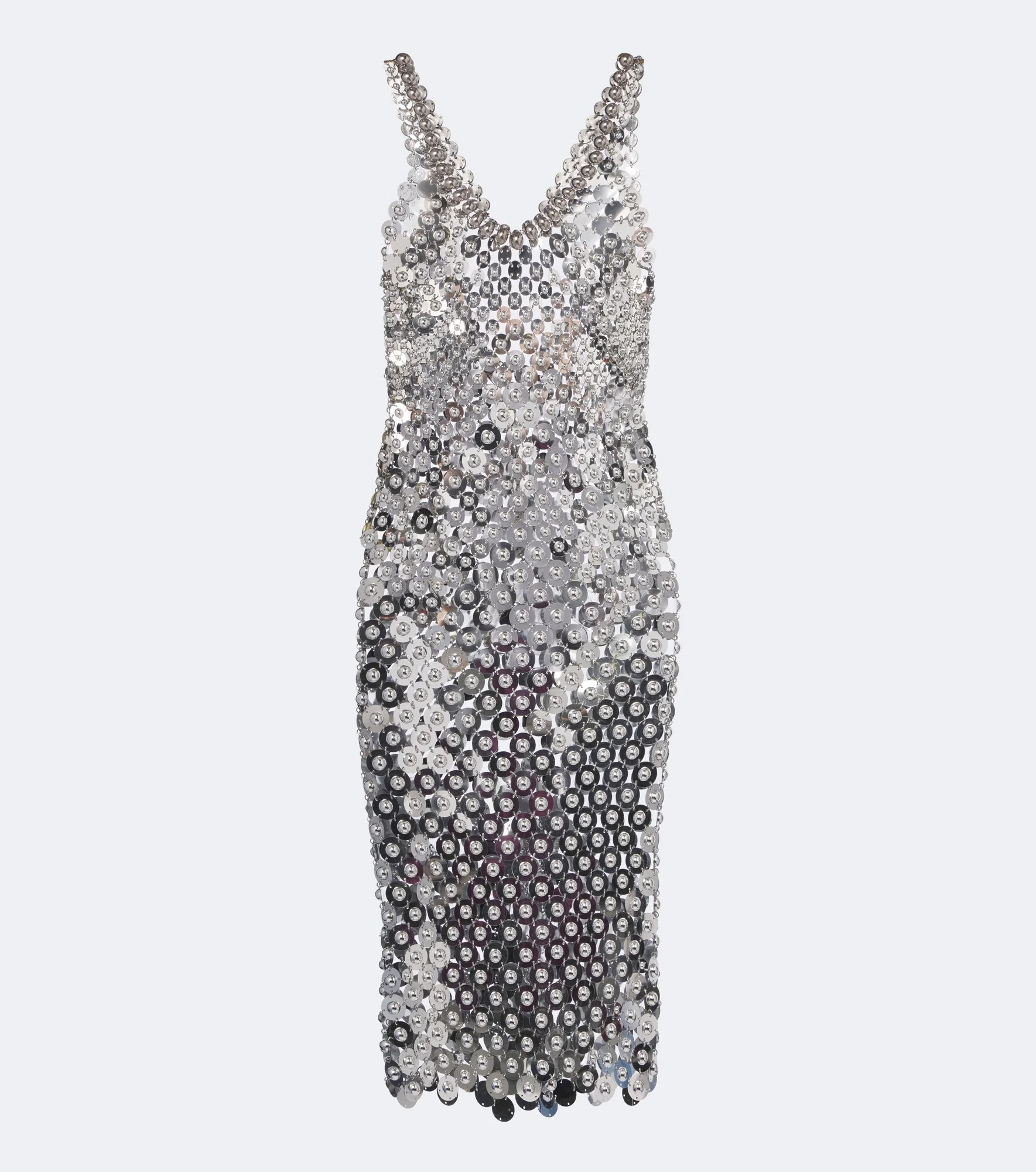 Chainmail embellished cocktail dress - 1