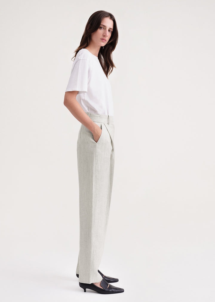 Deep pleat trousers mist mélange - 3