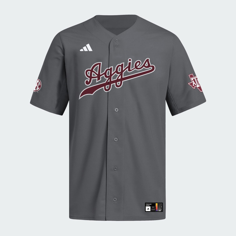 Texas A&M Dark Grey Full Button Jersey 1