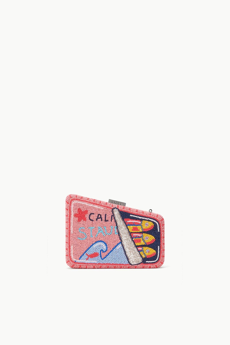 STAUD CARMELLA BEADED CLUTCH STAUDINES PINK 1