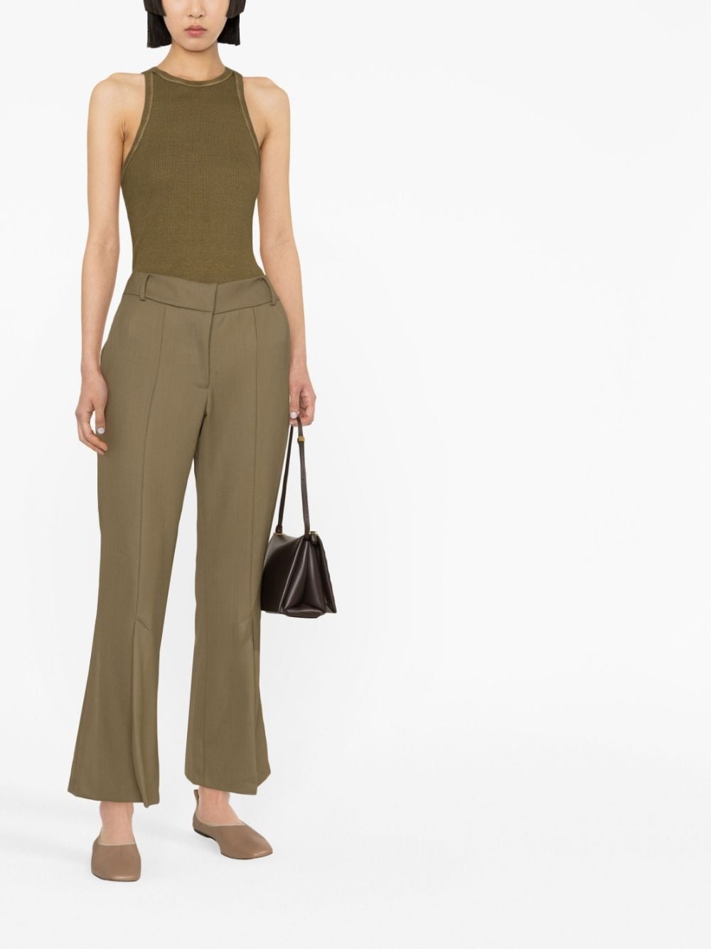 front-slit flared trousers - 2