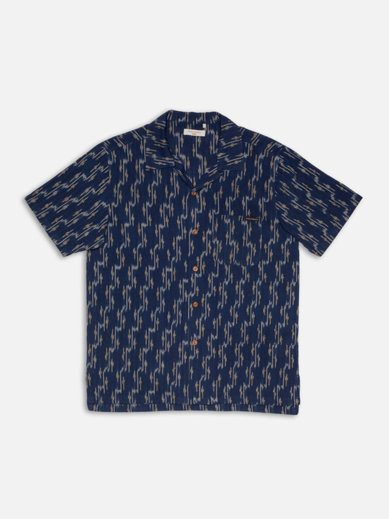 Arvid Ikat Shirt Blueberry 1