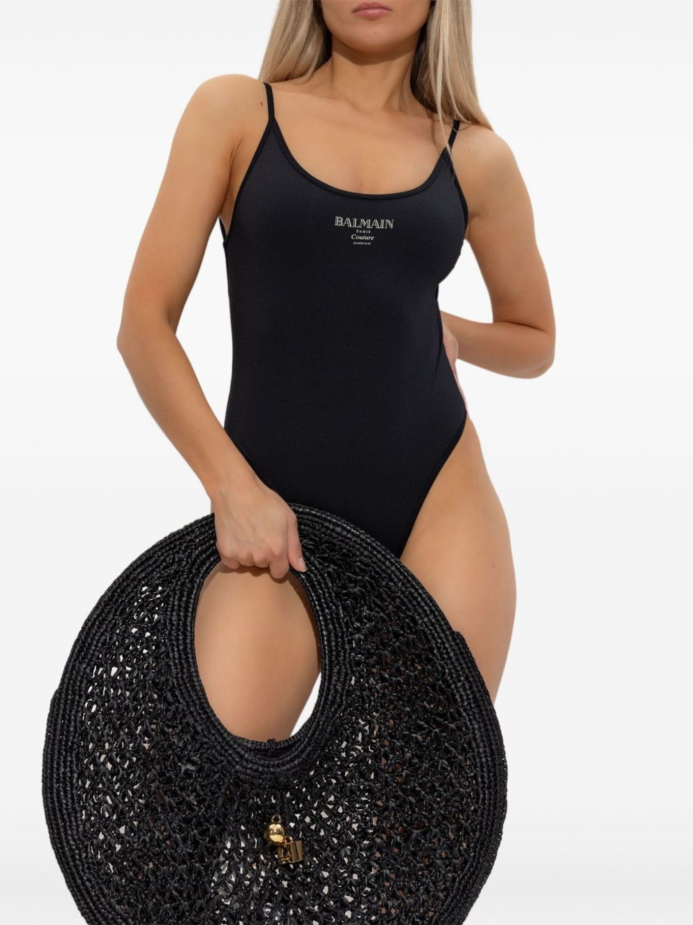 logo-print swimsuit - 2