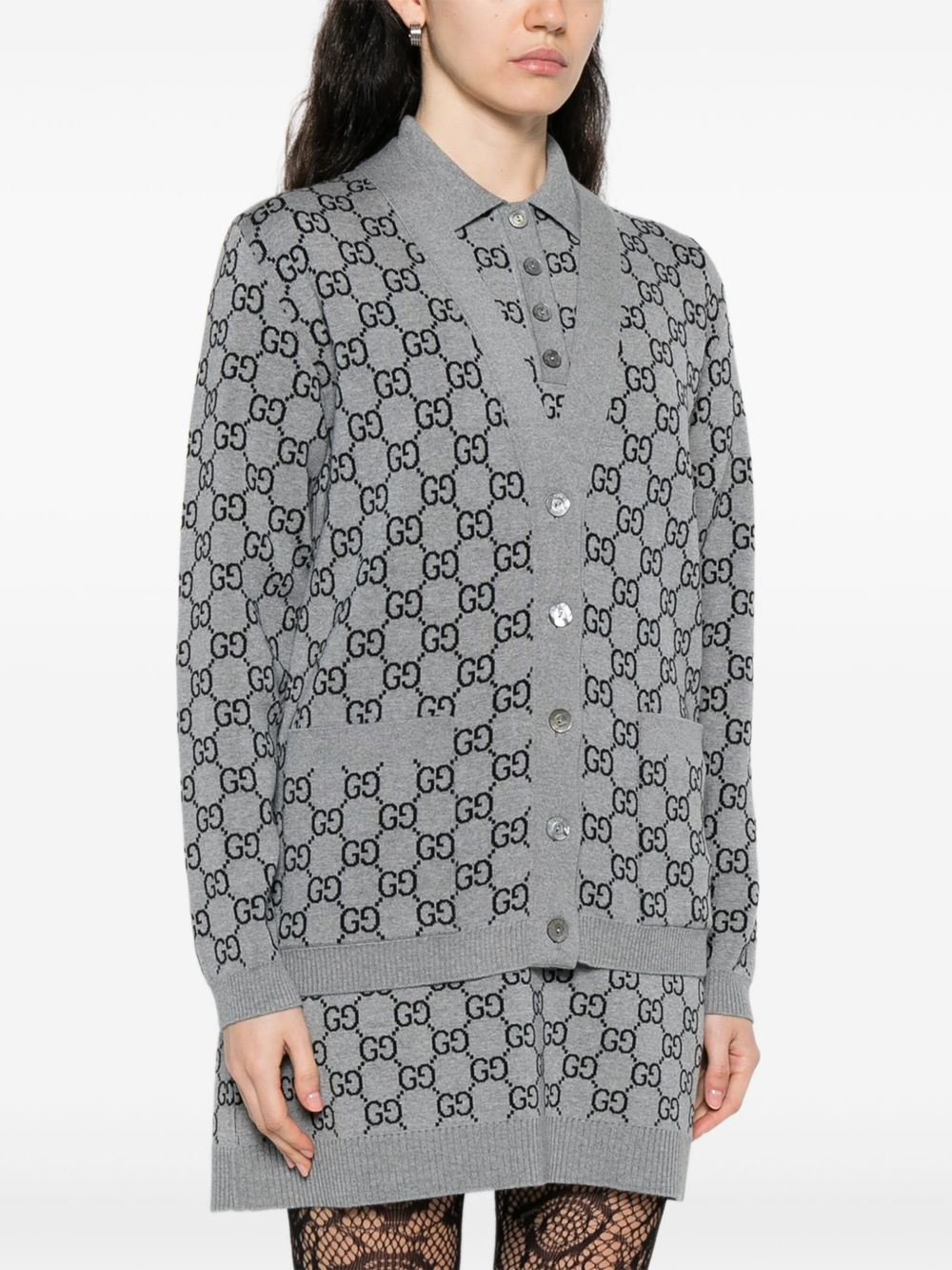 GG-monogram cardigan - 3
