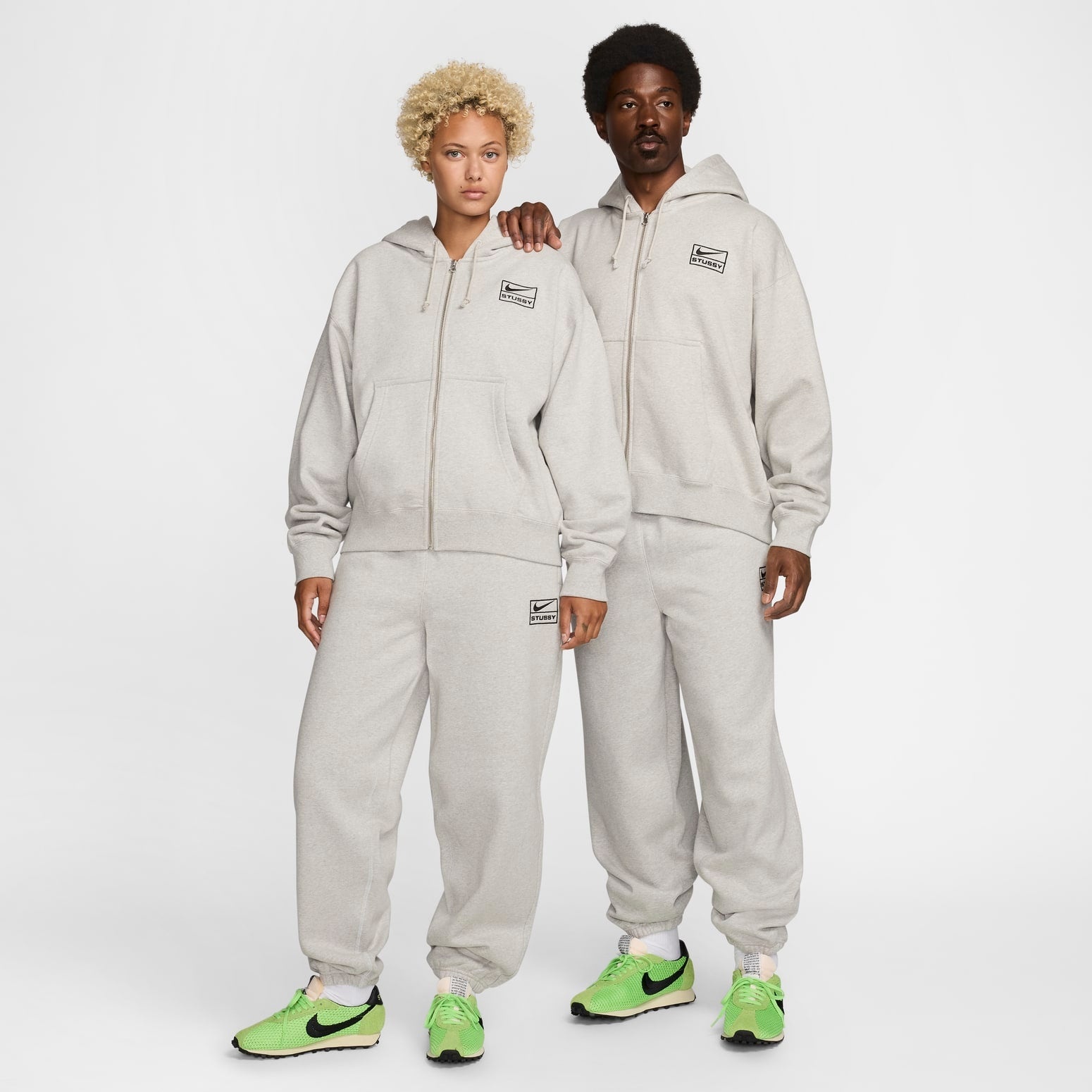 Nike Nike x Stussy SS24 Full-Zip Fleece Hoodie 'Grey Black