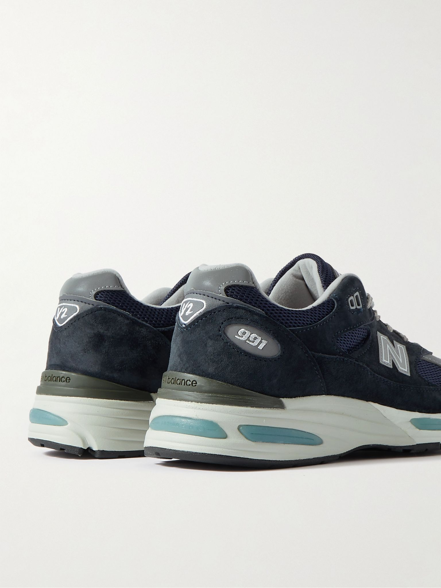 991v2 Suede, Mesh and Faux Leather Sneakers Blue - 5