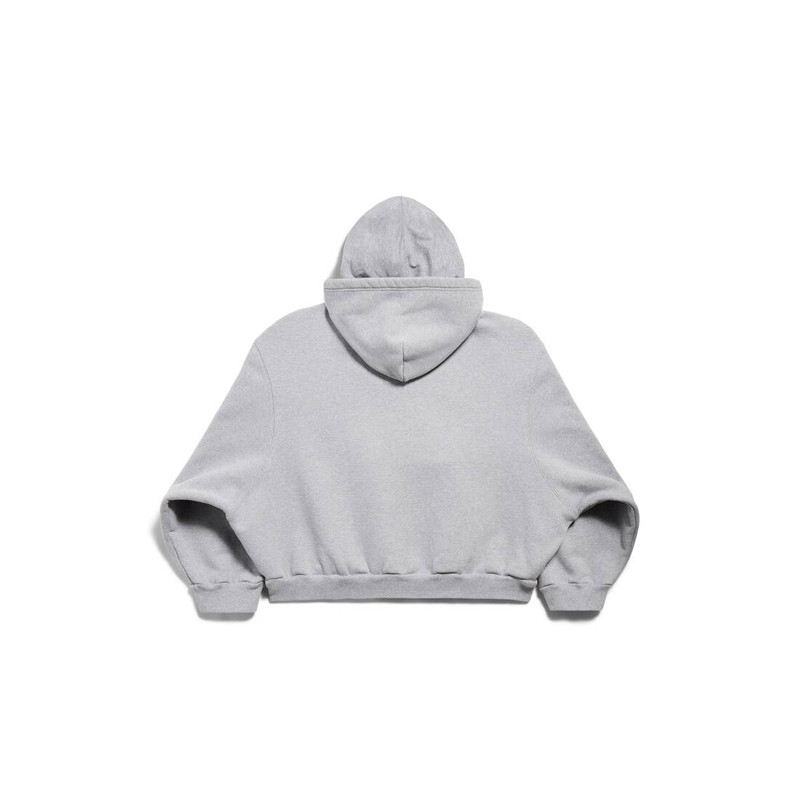 BALENCIAGA Men's Incognito Boxy Zip-up Hoodie Large Fit in Grey outlook