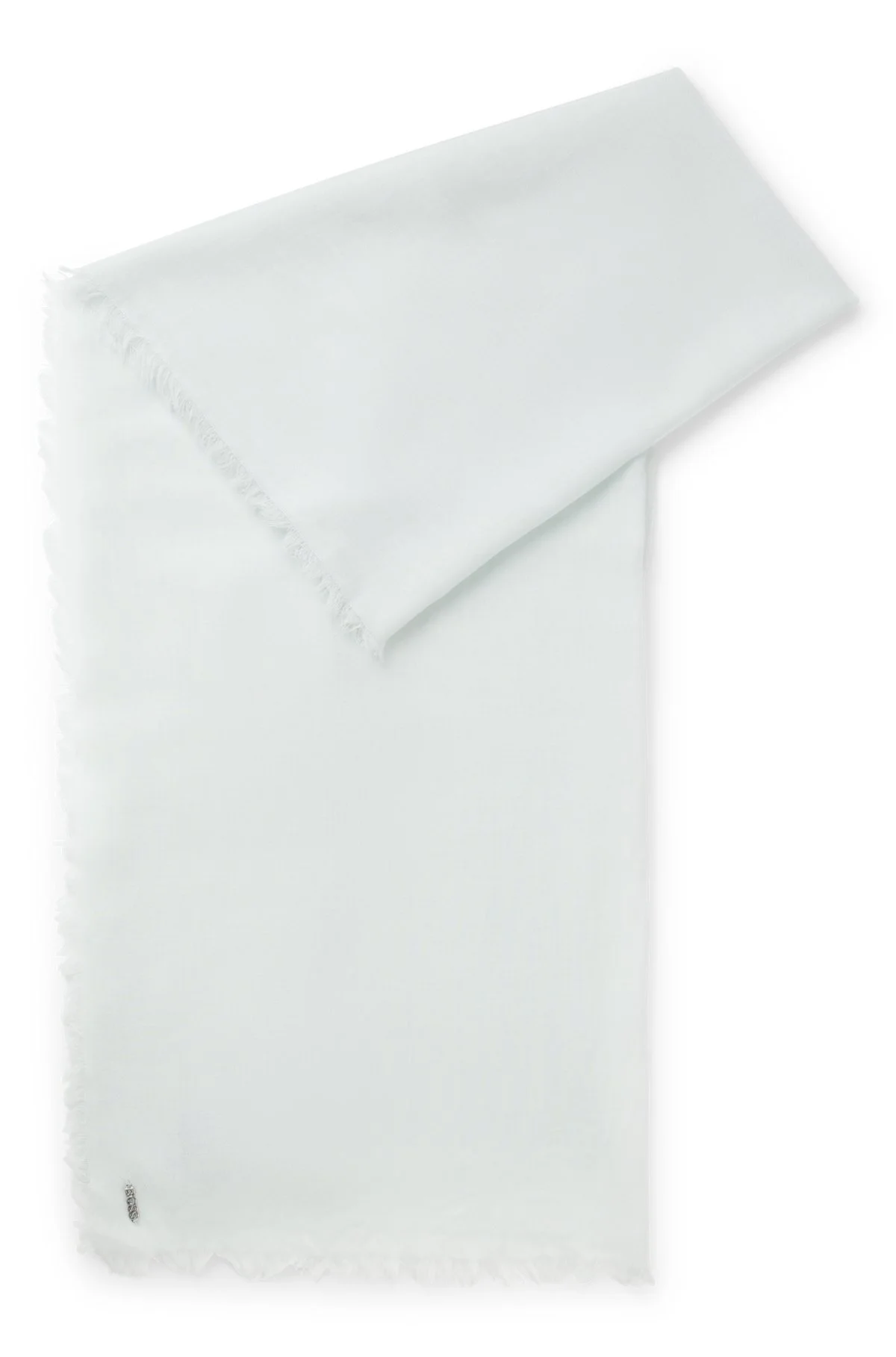 LIGHTWEIGHT WOOL SCARF WITH FRINGED TRIMS - 1