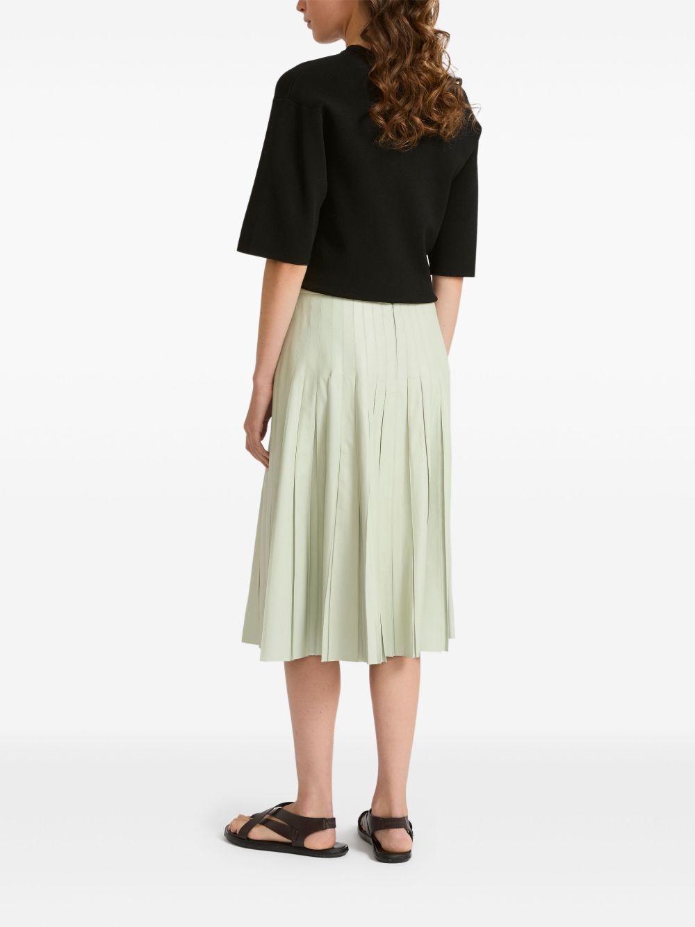 lambskin pleated skirt - 3