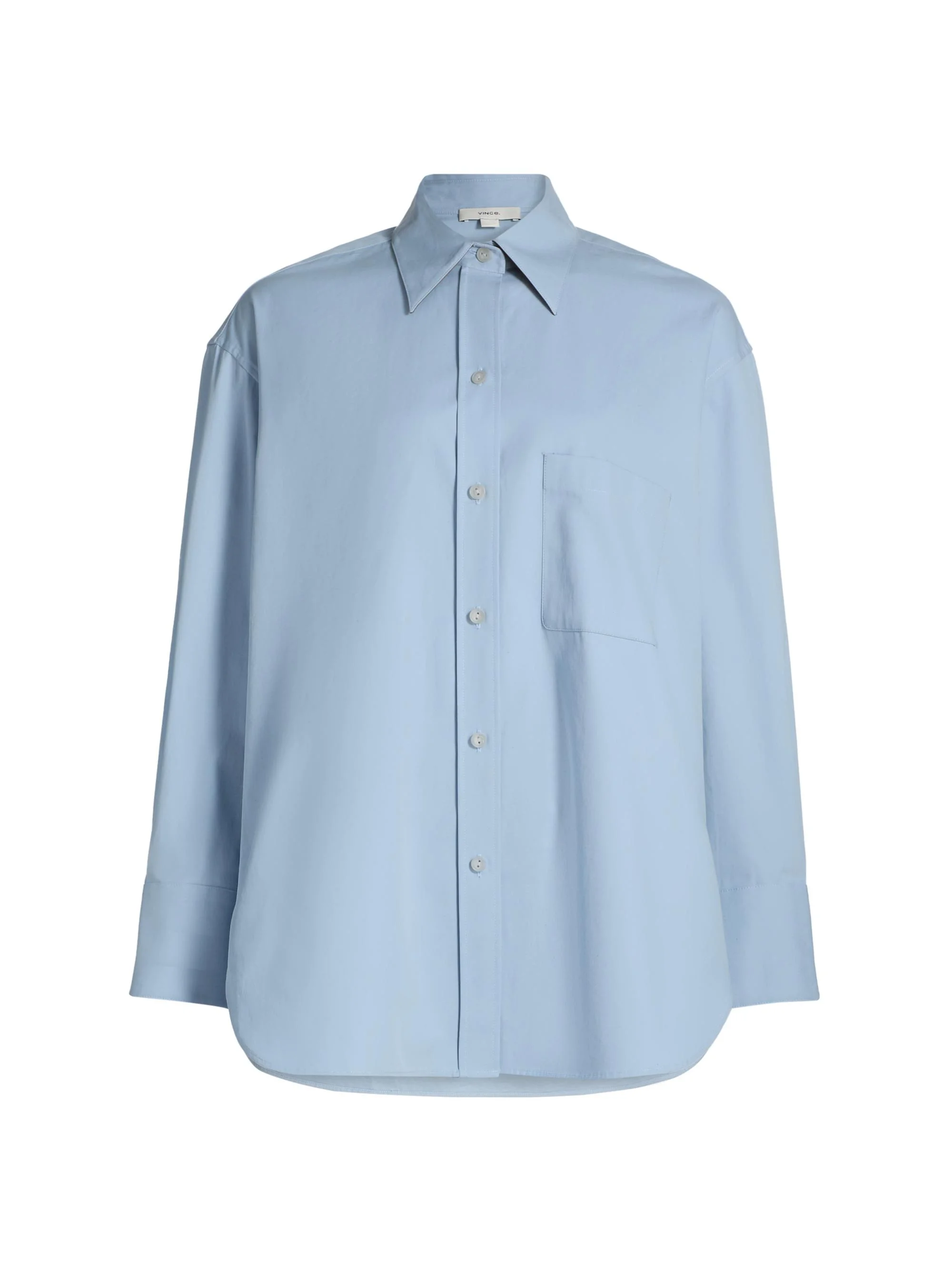 Women's Oversized Cotton Button-Front Shirt - Amalfi - 1