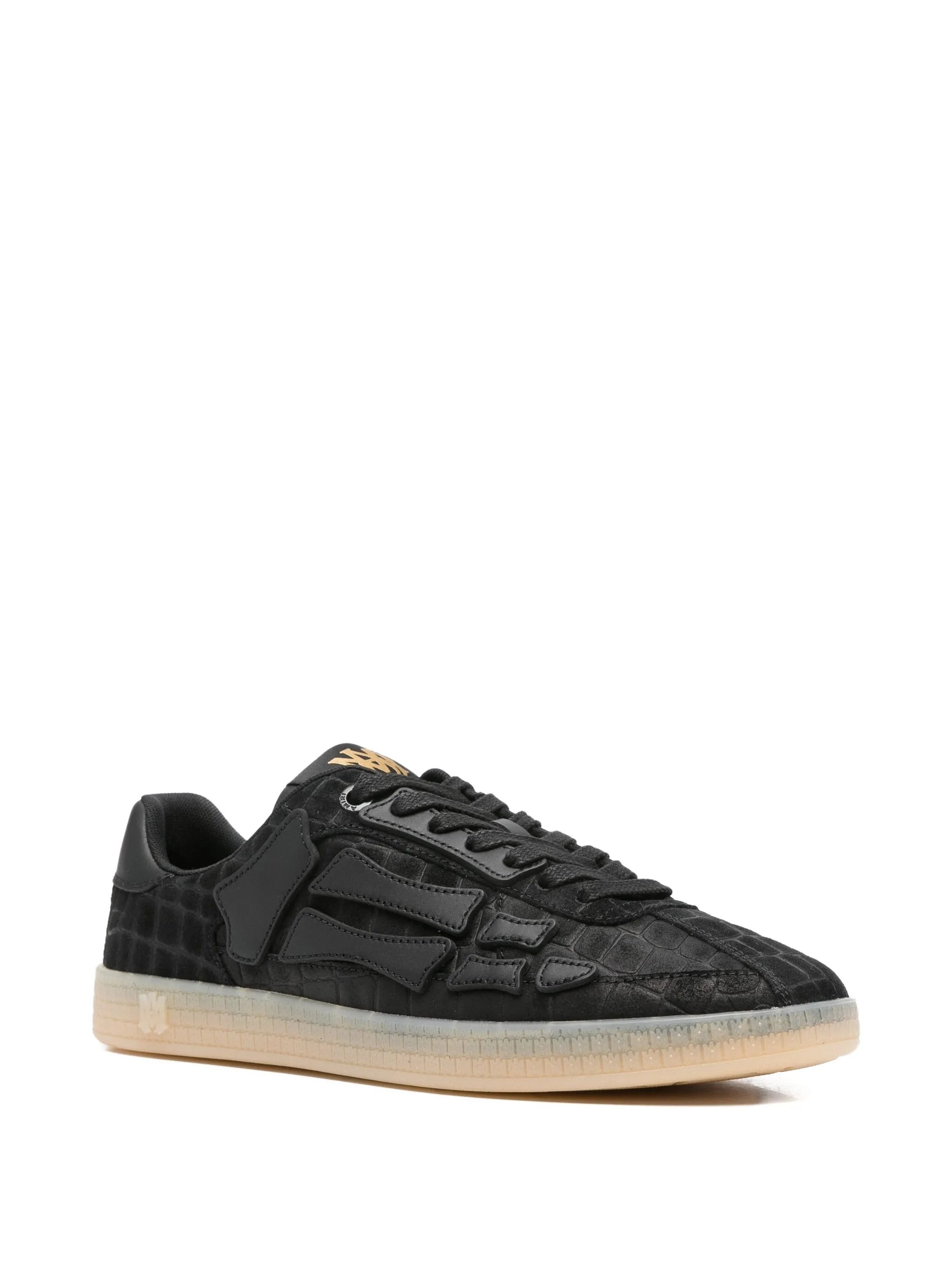 Amiri Crocodile-embossed Leather Sneakers - 4