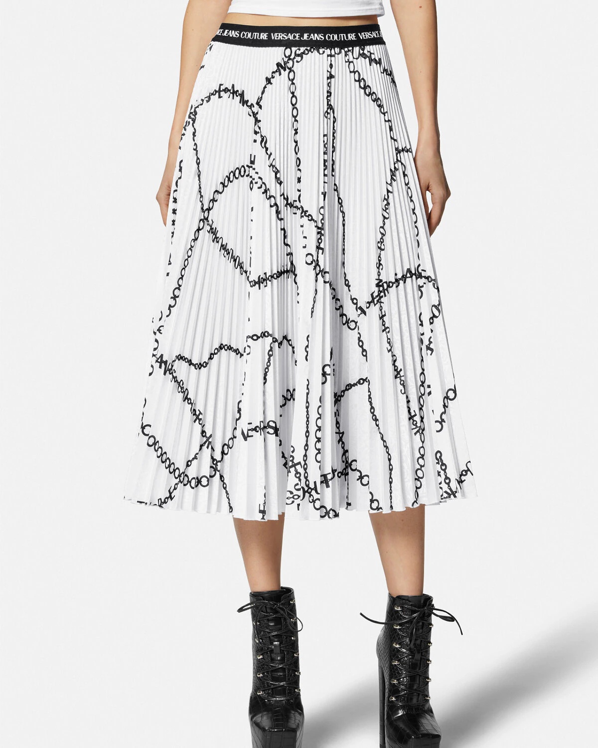 Necklace Pleated Midi Skirt - 3