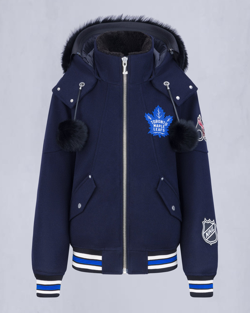 NHL X MOOSE KNUCKLES MAPLE LEAFS BOMBER JACKET 1