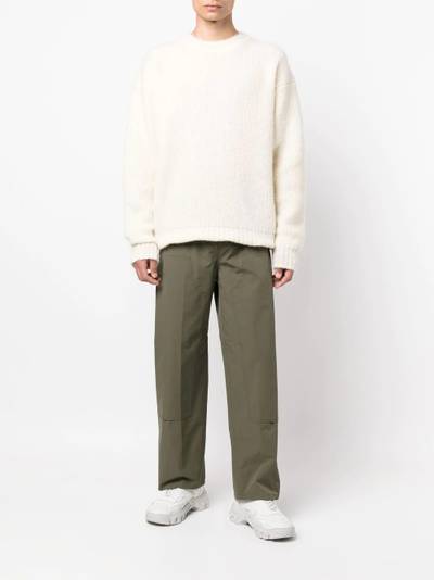 sacai mohair-wool elasticated-hem jumper outlook