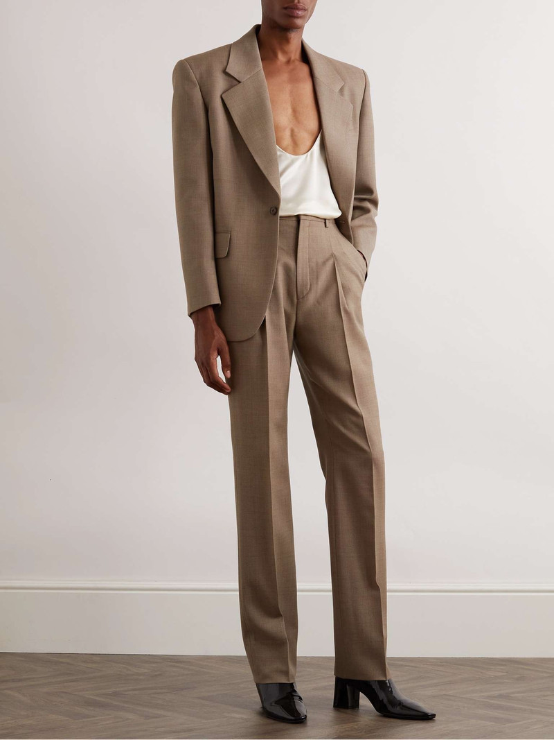SAINT LAURENT Straight-Leg Pleated Wool Suit Trousers outlook