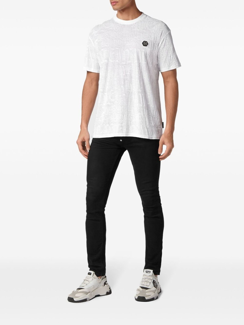 PHILIPP PLEIN logo-appliquÃ© cotton T-shirt outlook