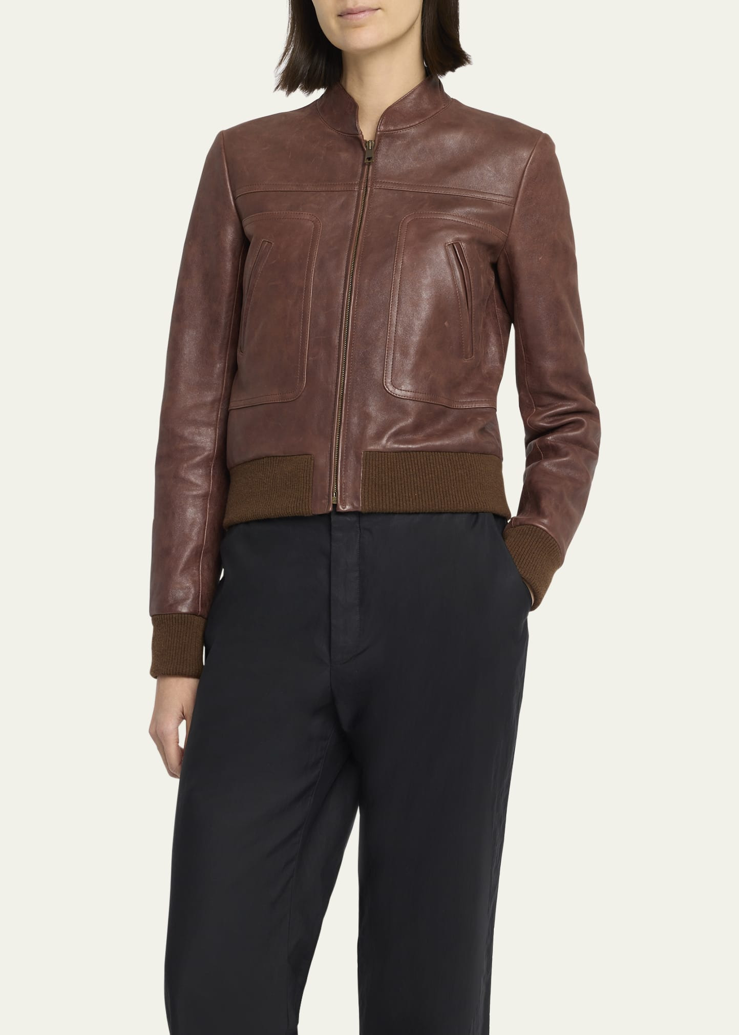 Bader Leather Aviator Jacket - 4
