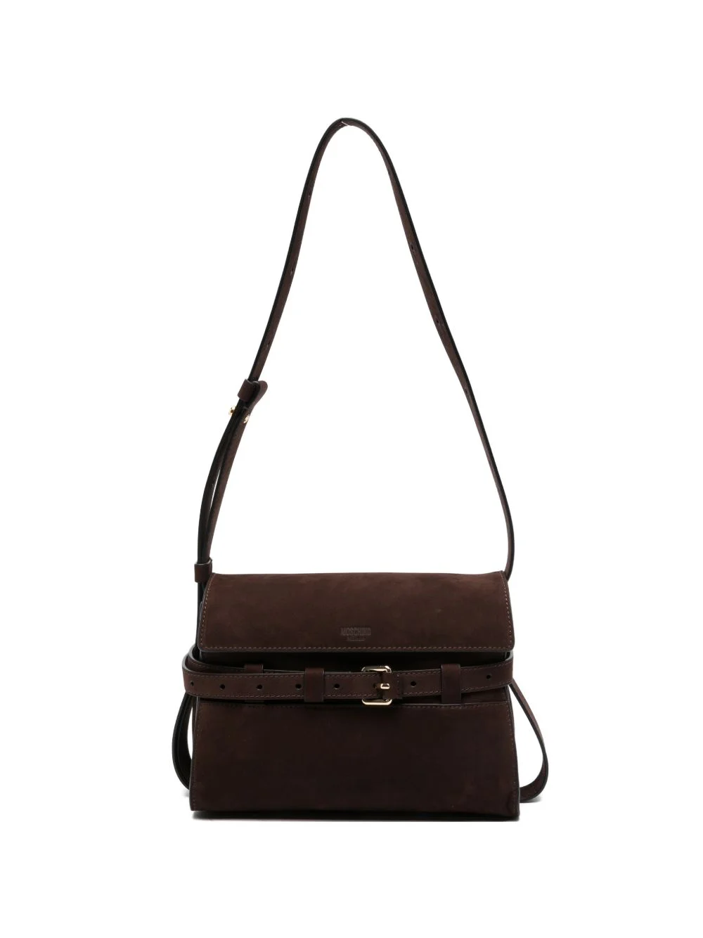 buckle suede cross body bag - 1