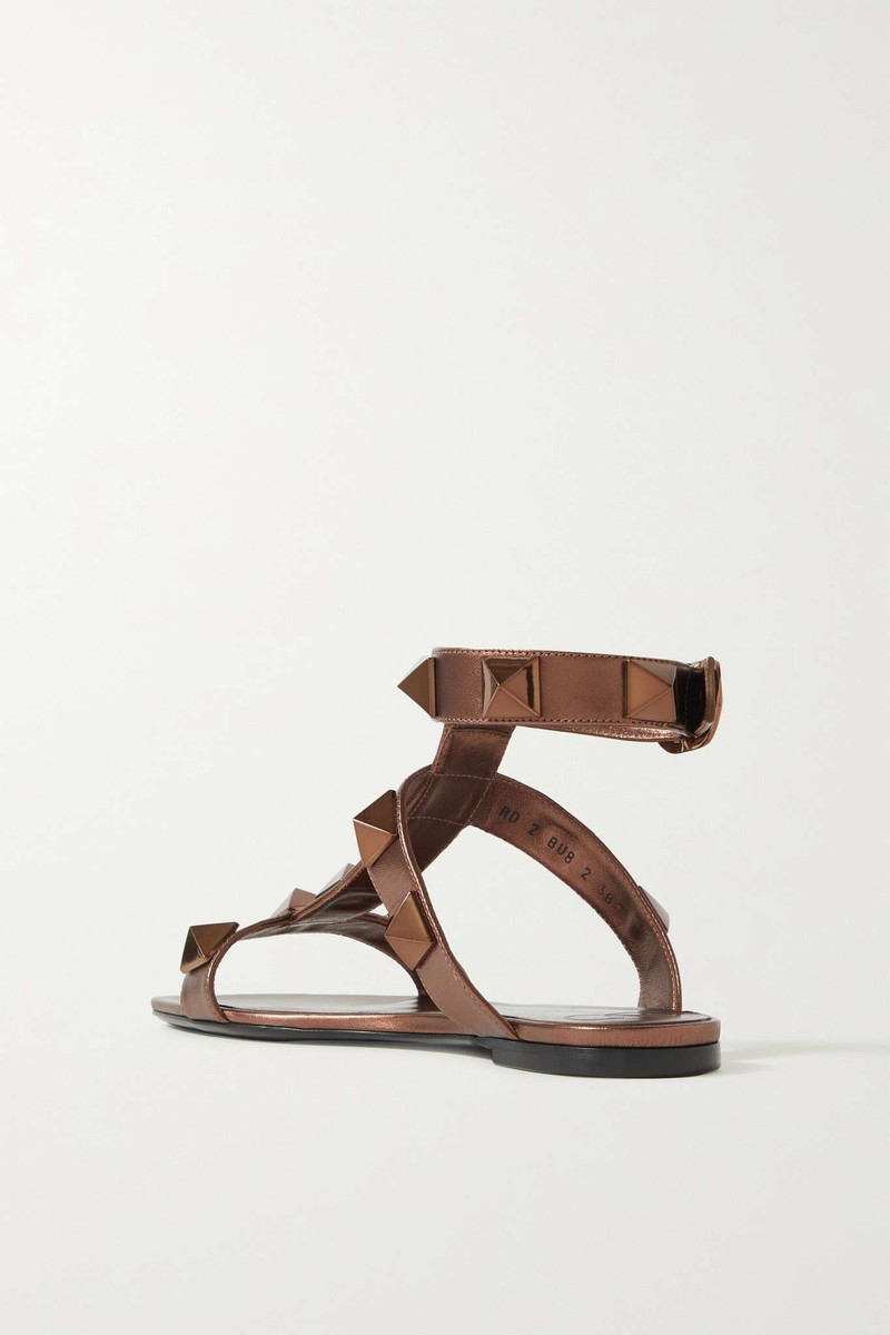 Valentino Garavani Roman Stud metallic leather sandals 3