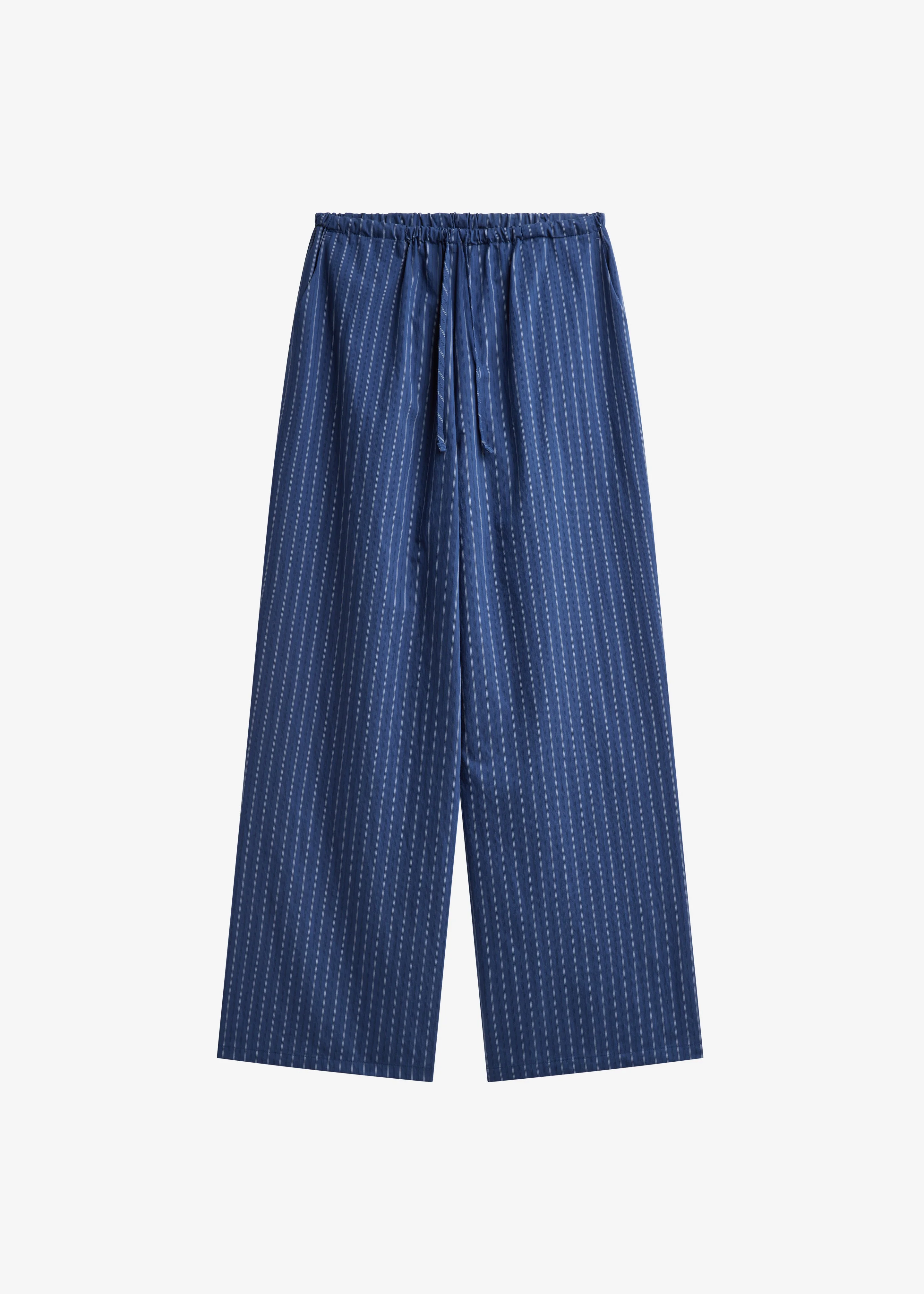 Almansa Drawstring Wide Pants - Blue Stripe - 1