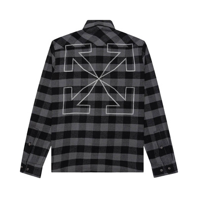 Off-White Off-White Arrow Flannel Shirt 'Light Grey/White' outlook