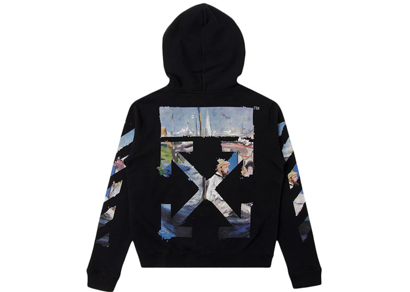Off-White OFF-WHITE Diag Print Zip Up Hoodie Black/Multicolor outlook