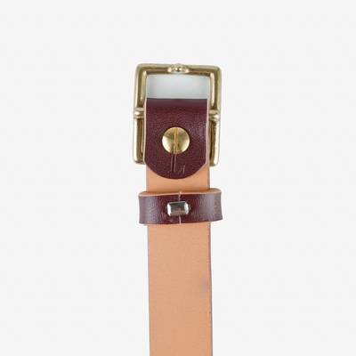 Iron Heart OGL-BELT-SQ-BRN OGL Square Brass ‘Prongless’ Buckle Leather Belt - Hand Dyed Brown outlook