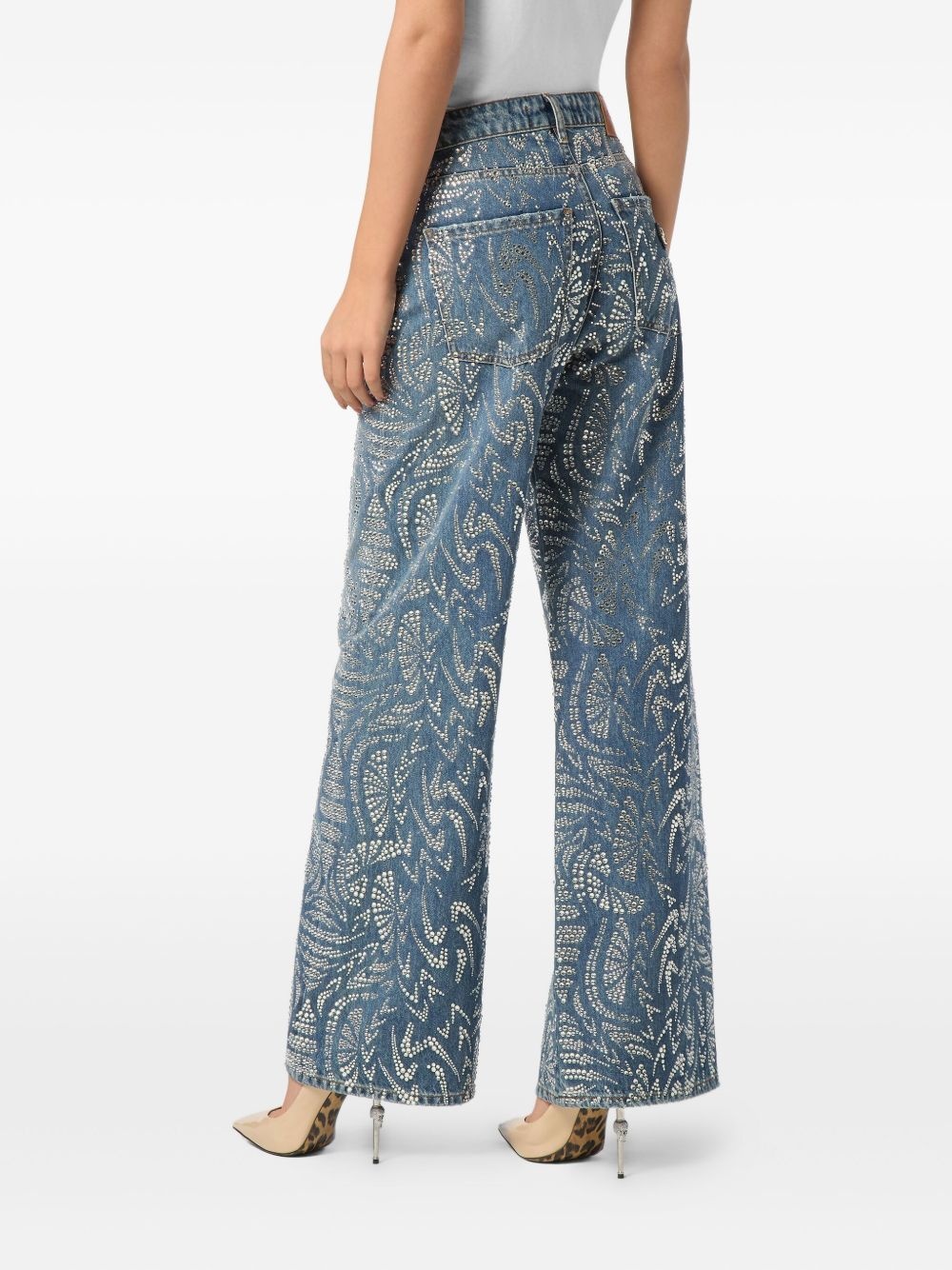 rhinestone-embellished jeans - 3